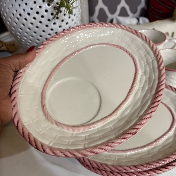 Home: Plate & Cup Basket Weave Porcelain Portugal Sets - Picture 12 of 17